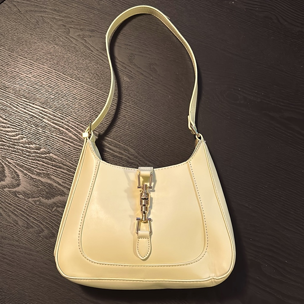 Pale Yellow Purse Shoulder Bag Purse Small Vegan NWOT